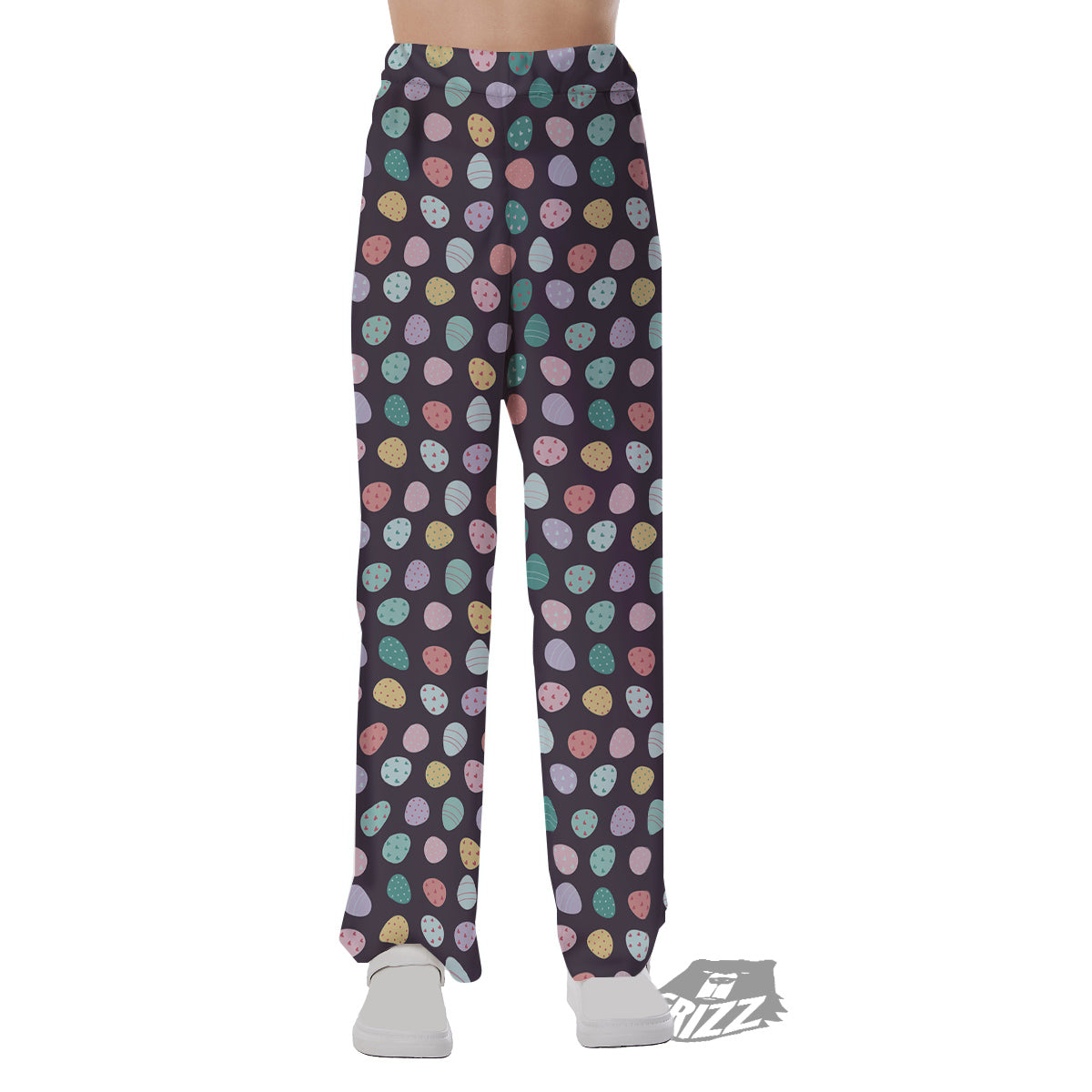 Easter Eggs Cute Print Pattern Pajama Pants-grizzshop