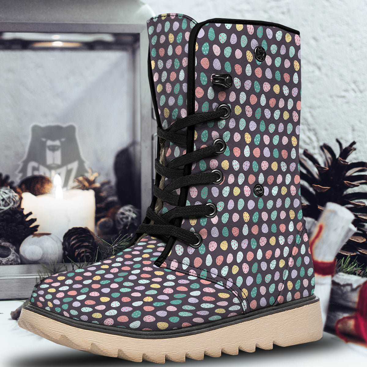 Easter Eggs Cute Print Pattern Snow Boots-grizzshop