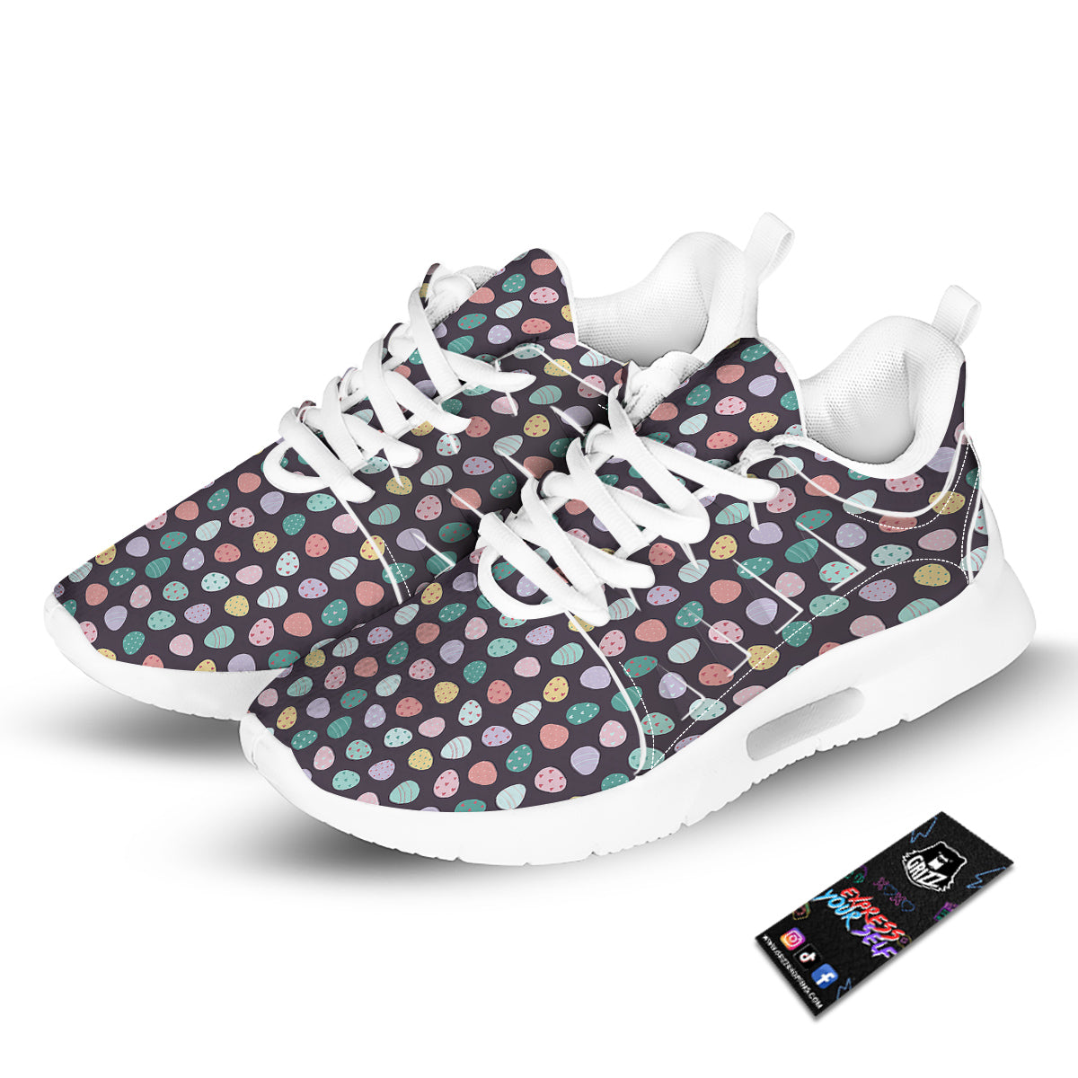 Easter Eggs Cute Print Pattern Tennis Shoes-grizzshop