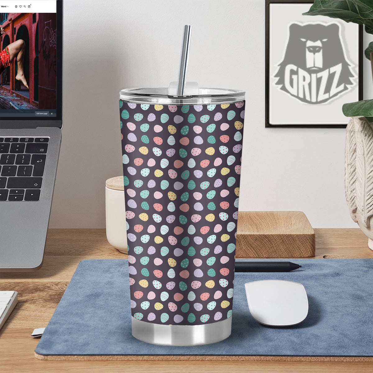 Easter Eggs Cute Print Pattern Tumbler-grizzshop