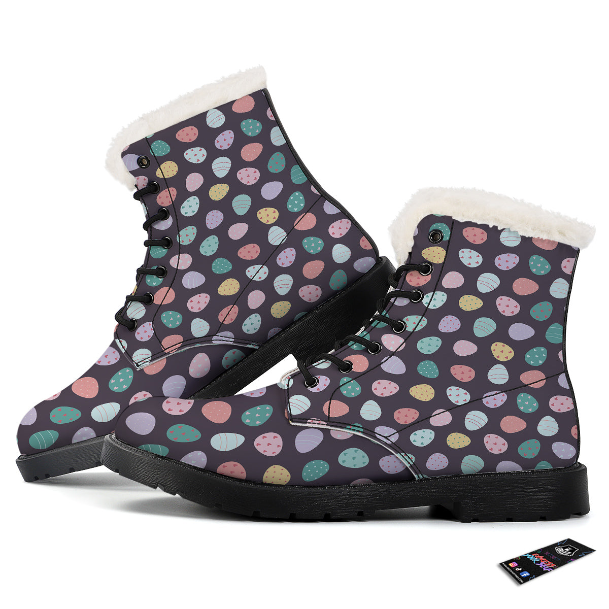 Easter Eggs Cute Print Pattern Winter Boots-grizzshop