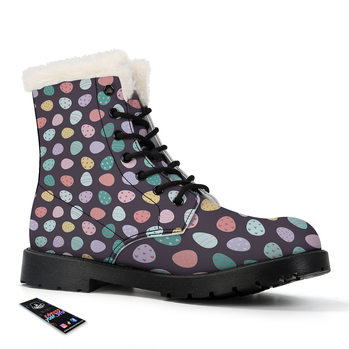 Easter Eggs Cute Print Pattern Winter Boots-grizzshop