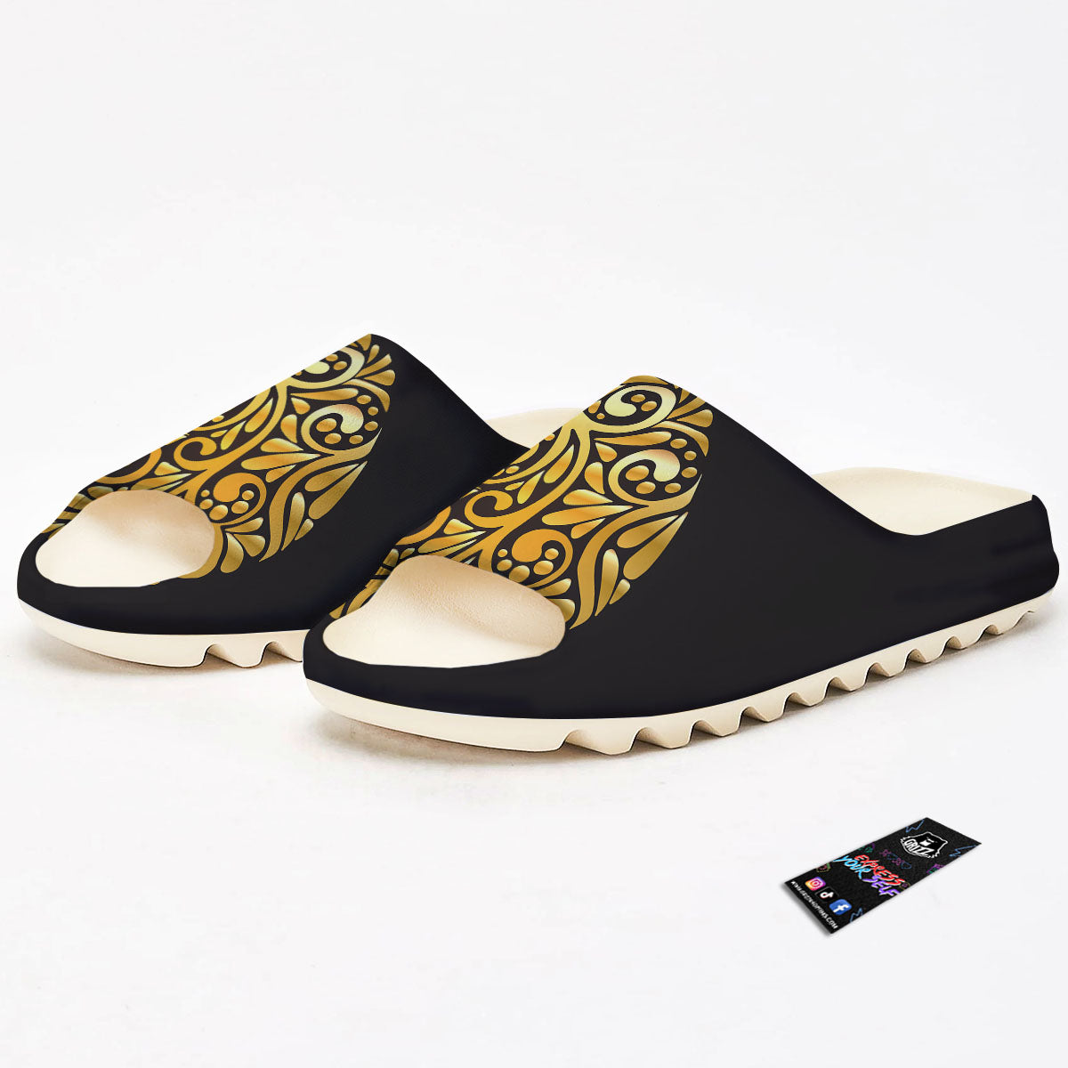 Easter Egg Gold Print Sandals-grizzshop