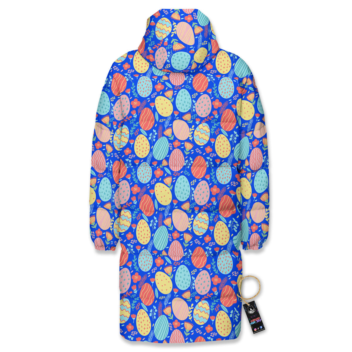 Easter Eggs Colorful Print Pattern Long Down Jacket
