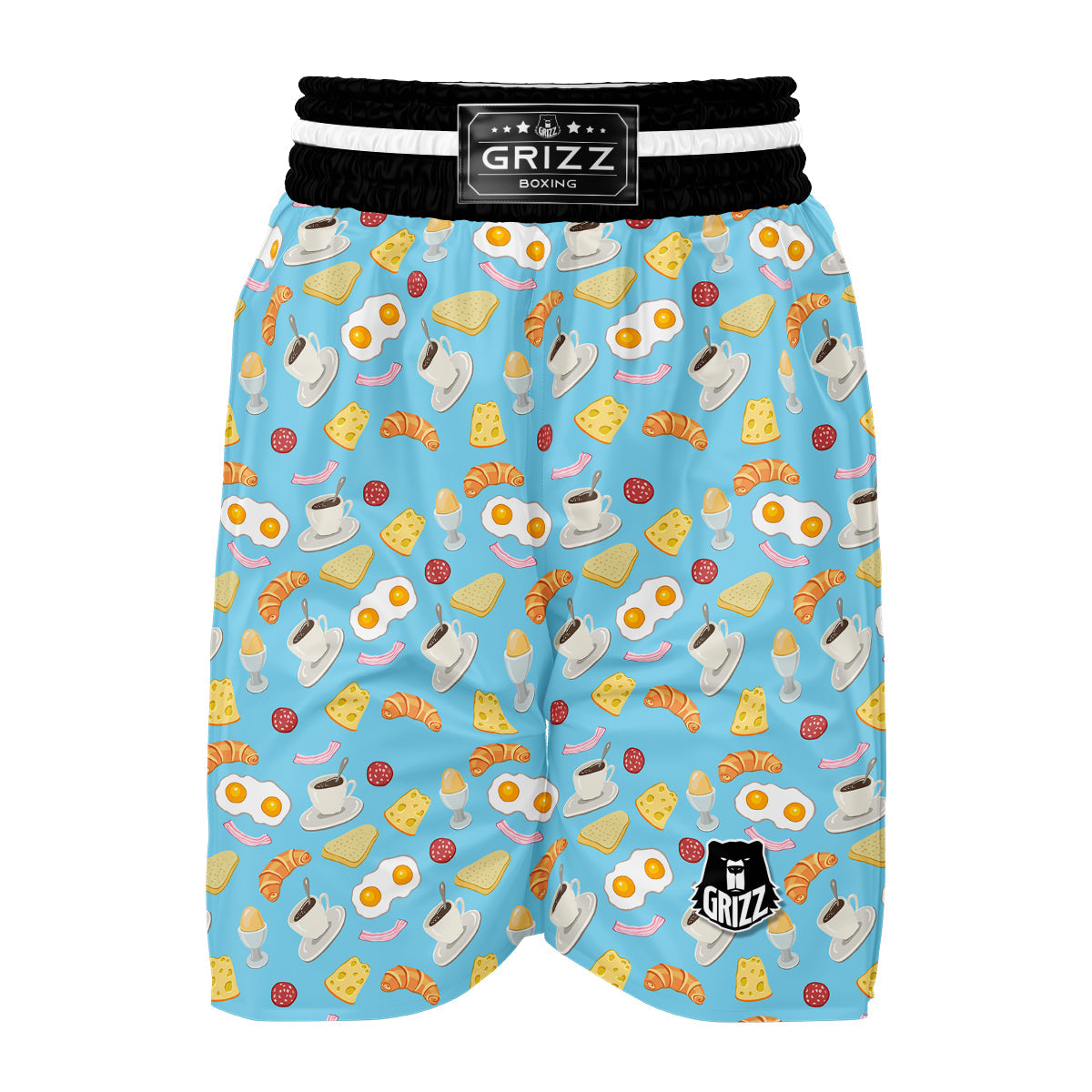 Easy Breakfast Print Pattern Boxing Shorts-grizzshop