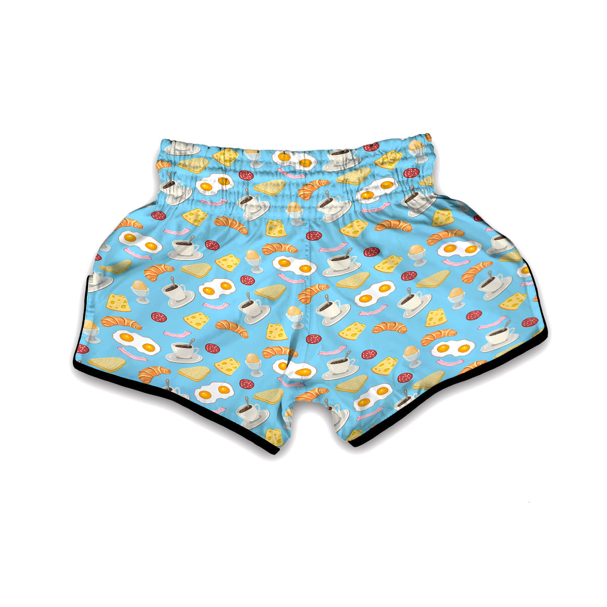 Easy Breakfast Print Pattern Muay Thai Boxing Shorts-grizzshop
