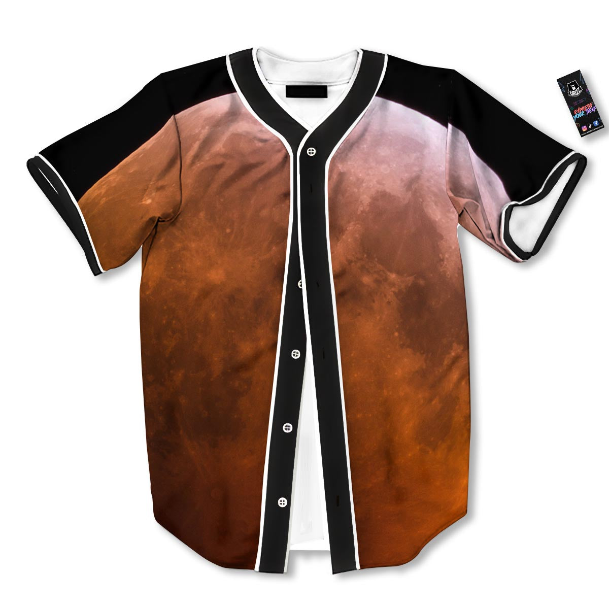 Eclipse Total Lunar Print Baseball Jersey-grizzshop