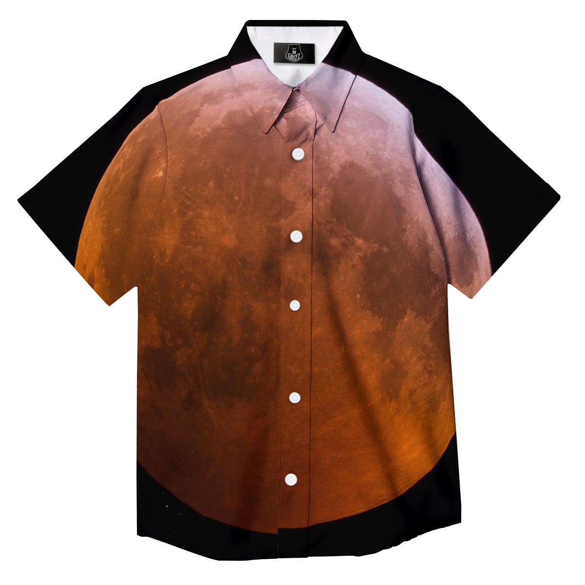 Eclipse Total Lunar Print Button Up Shirt-grizzshop
