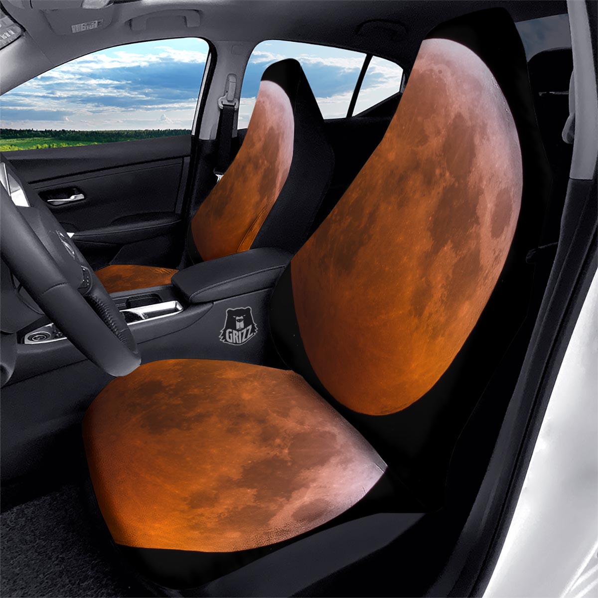 Eclipse Total Lunar Print Car Seat Covers-grizzshop