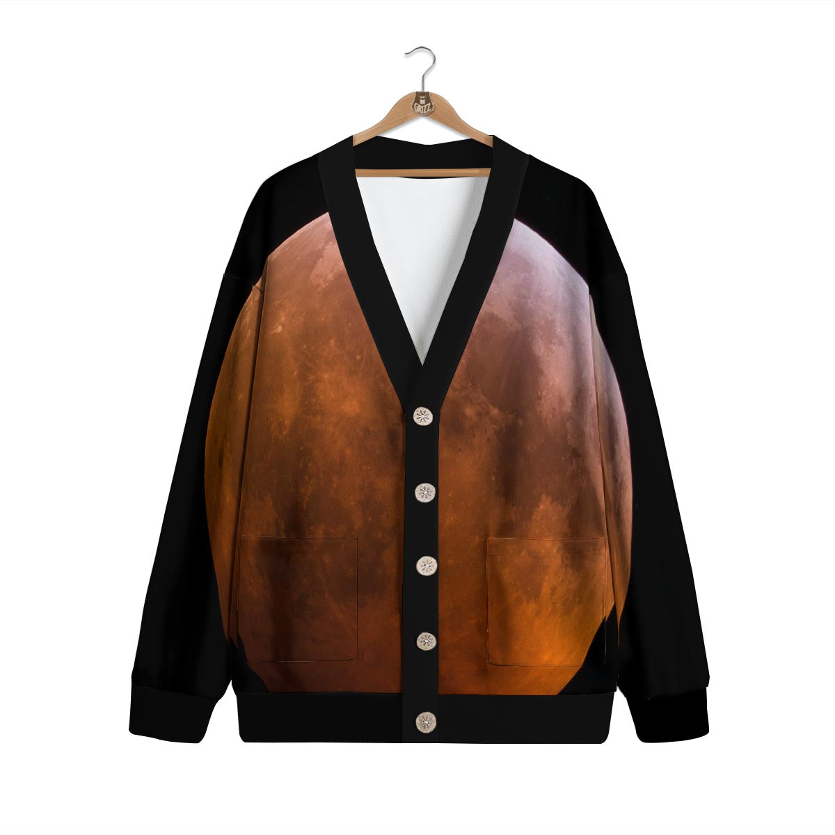 Eclipse Total Lunar Print Cardigan-grizzshop
