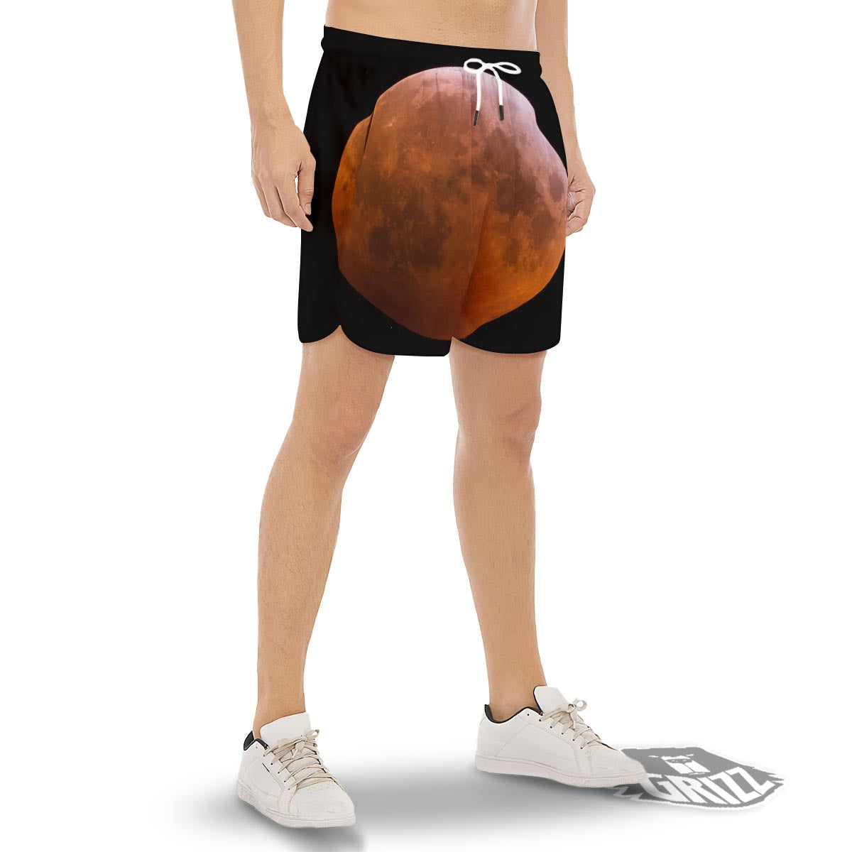 Eclipse Total Lunar Print Men's Gym Shorts-grizzshop