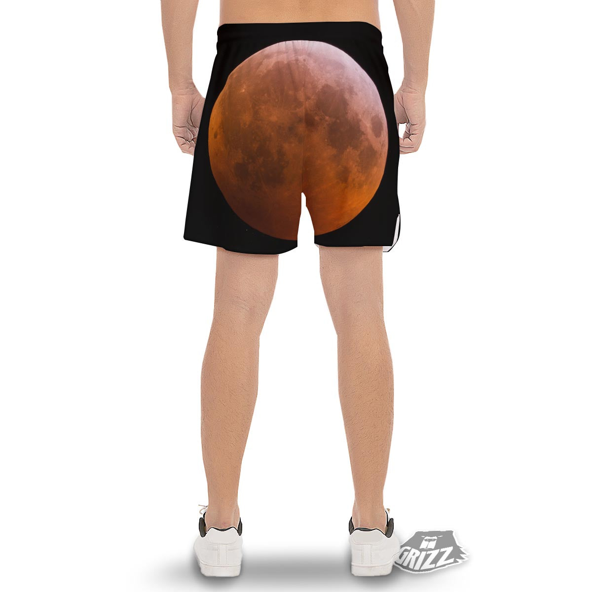 Eclipse Total Lunar Print Men's Gym Shorts-grizzshop