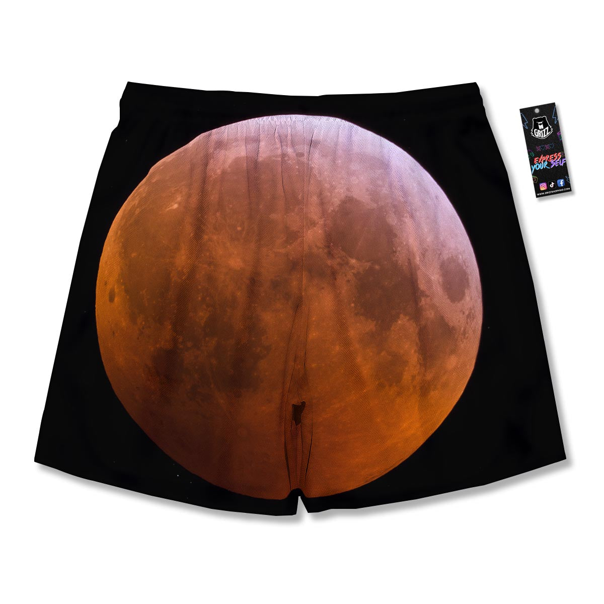Eclipse Total Lunar Print Men's Running Shorts-grizzshop