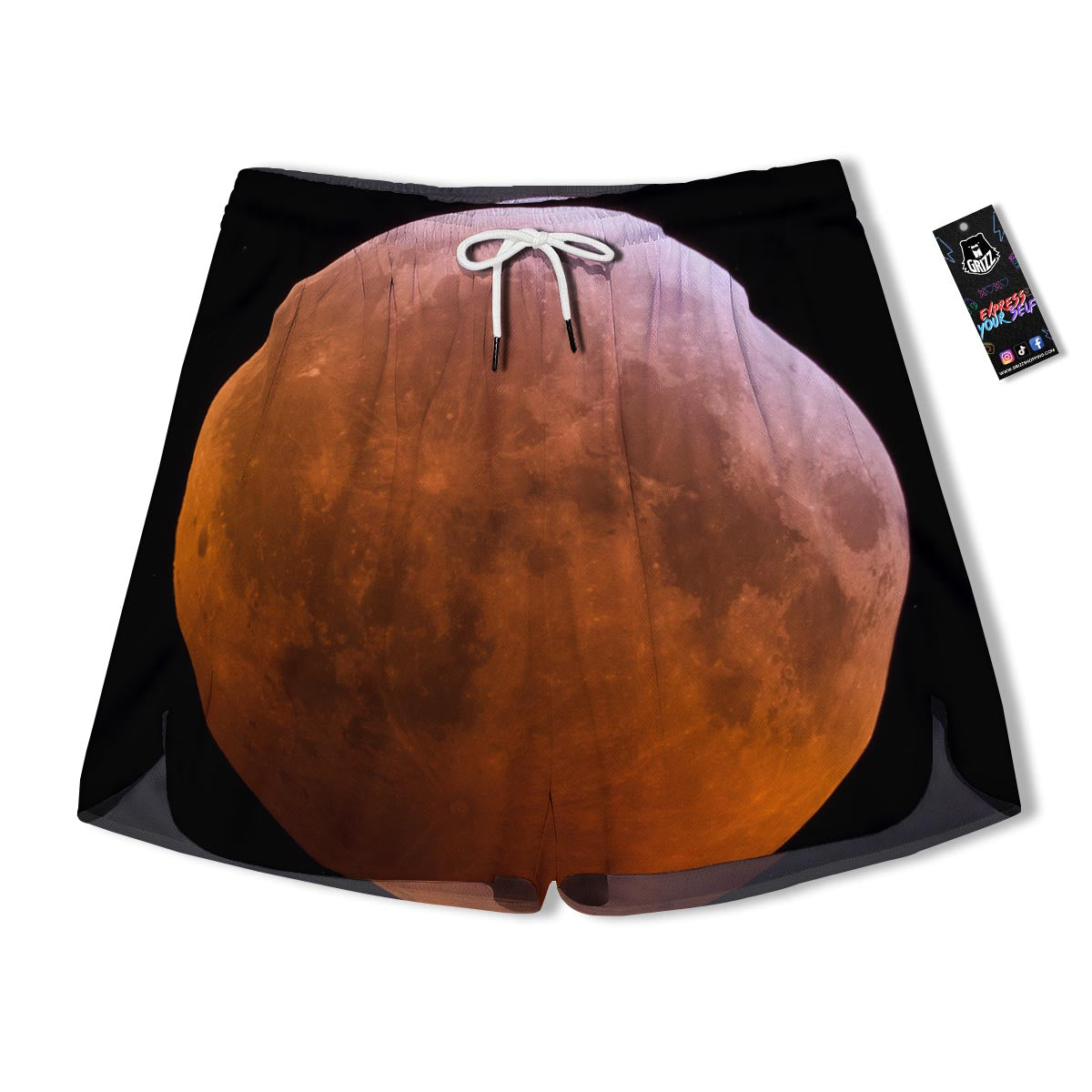 Eclipse Total Lunar Print Men's Running Shorts-grizzshop