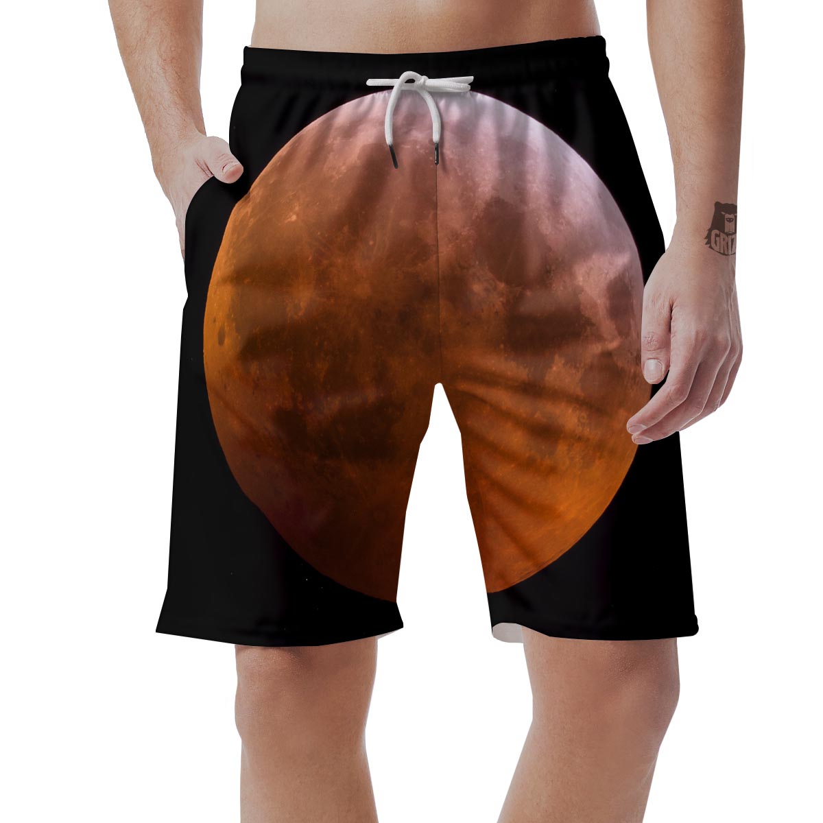Eclipse Total Lunar Print Men's Shorts-grizzshop