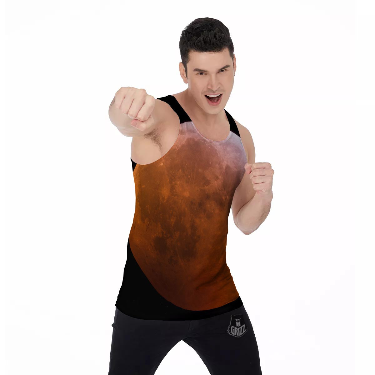 Eclipse Total Lunar Print Men's Tank Top-grizzshop