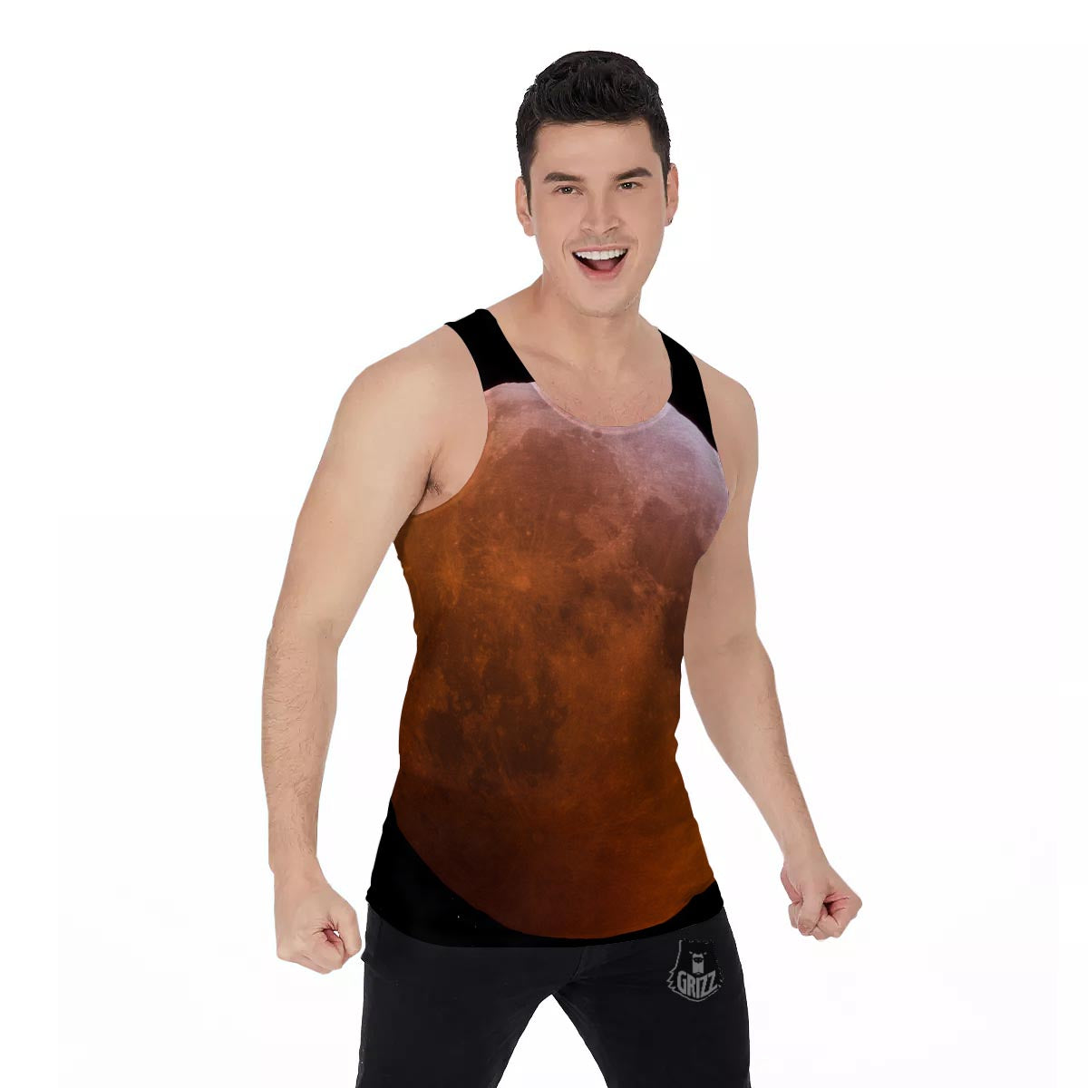 Eclipse Total Lunar Print Men's Tank Top-grizzshop