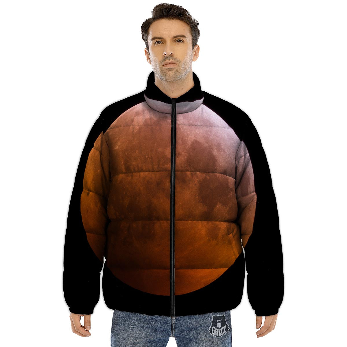Eclipse Total Lunar Print Puffer Jacket-grizzshop