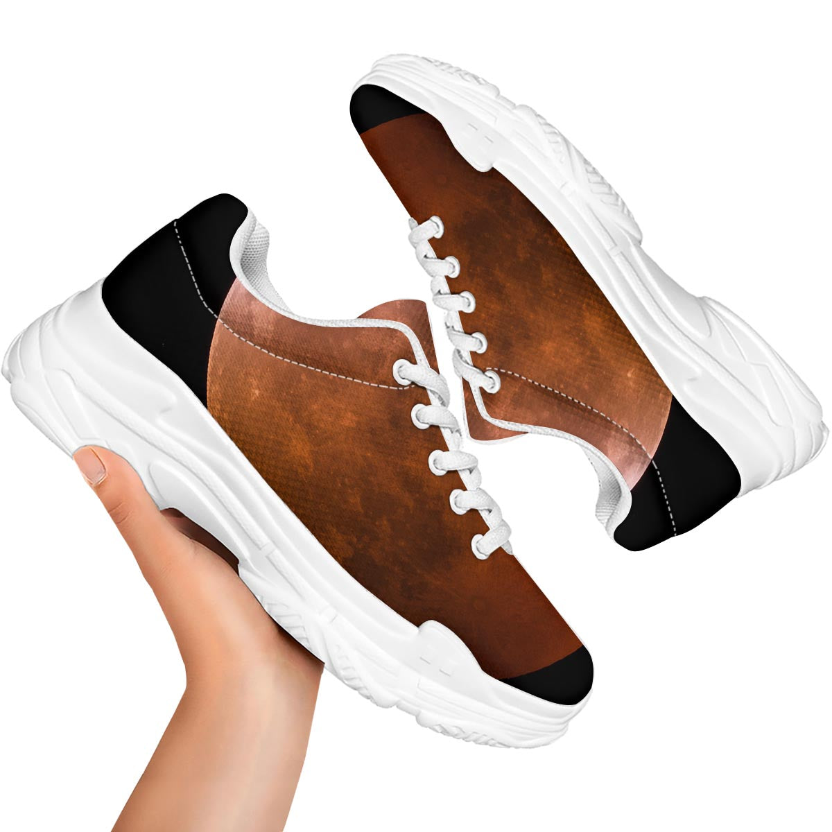 Eclipse Total Lunar Print White Chunky Shoes-grizzshop