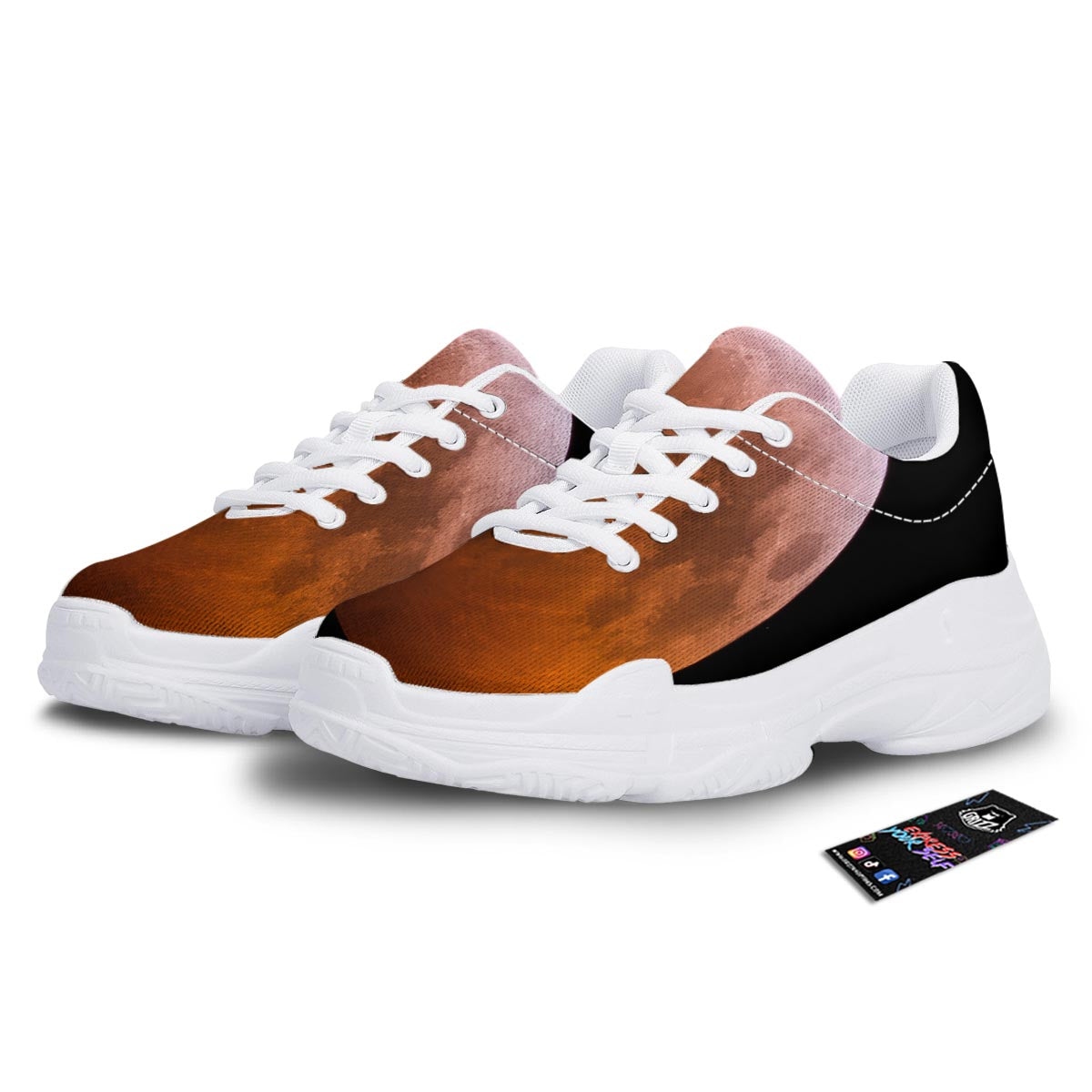 Eclipse Total Lunar Print White Chunky Shoes-grizzshop