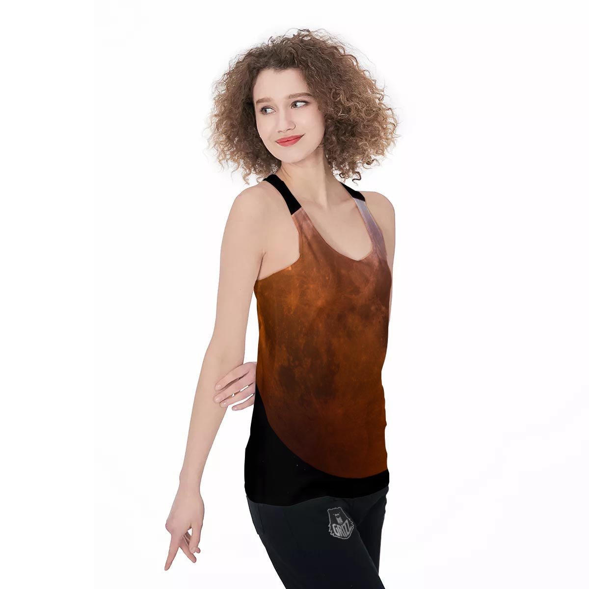 Eclipse Total Lunar Print Women's Racerback Tank Top-grizzshop