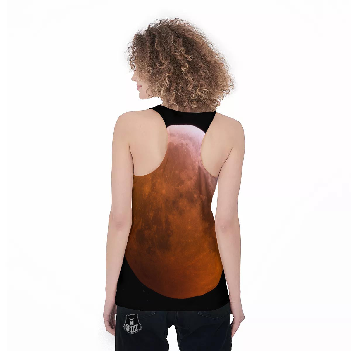 Eclipse Total Lunar Print Women's Racerback Tank Top-grizzshop