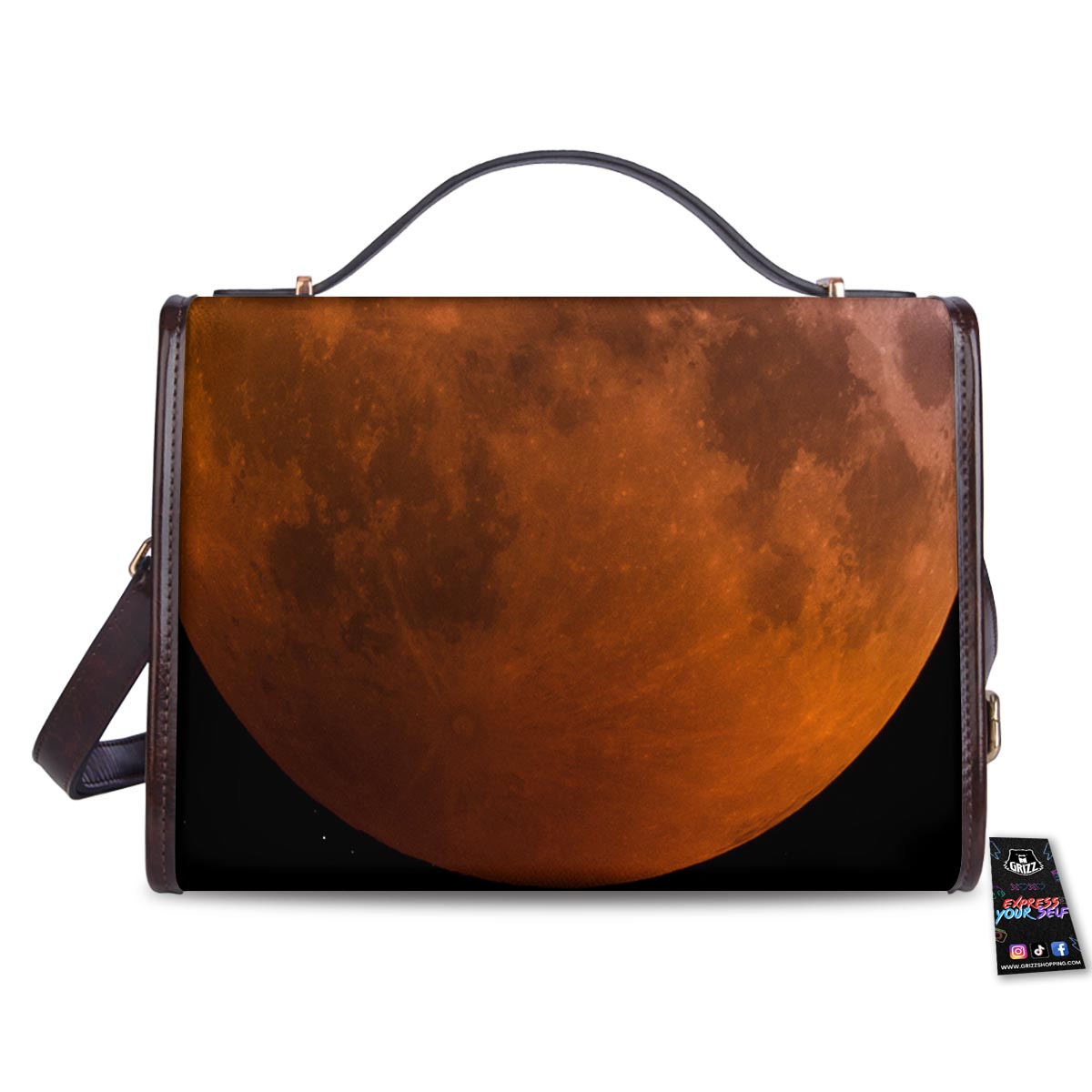 Eclipse Total Lunar Print Women's Satchel Bag-grizzshop