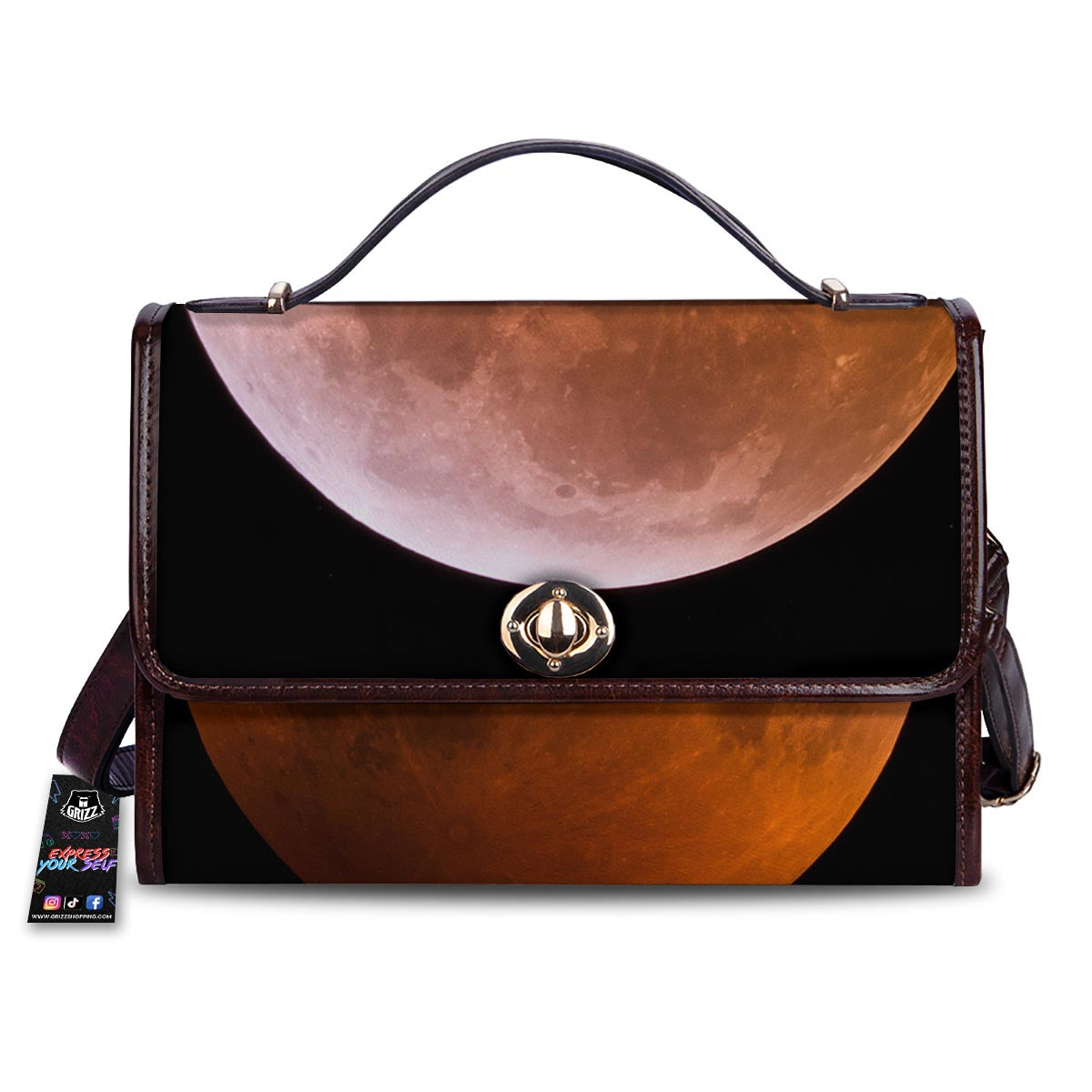Eclipse Total Lunar Print Women's Satchel Bag-grizzshop