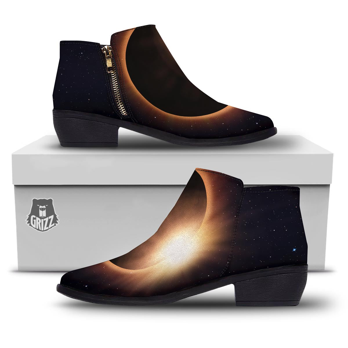 Eclipse Total Solar Print Ankle Boots-grizzshop