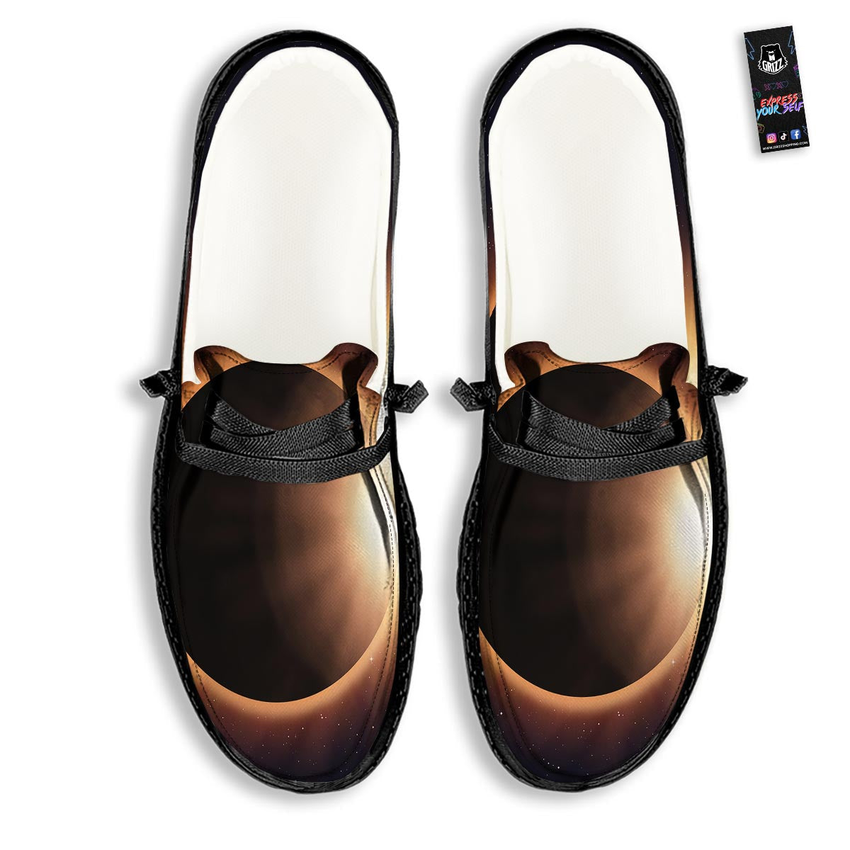 Eclipse Total Solar Print Black Loafers-grizzshop