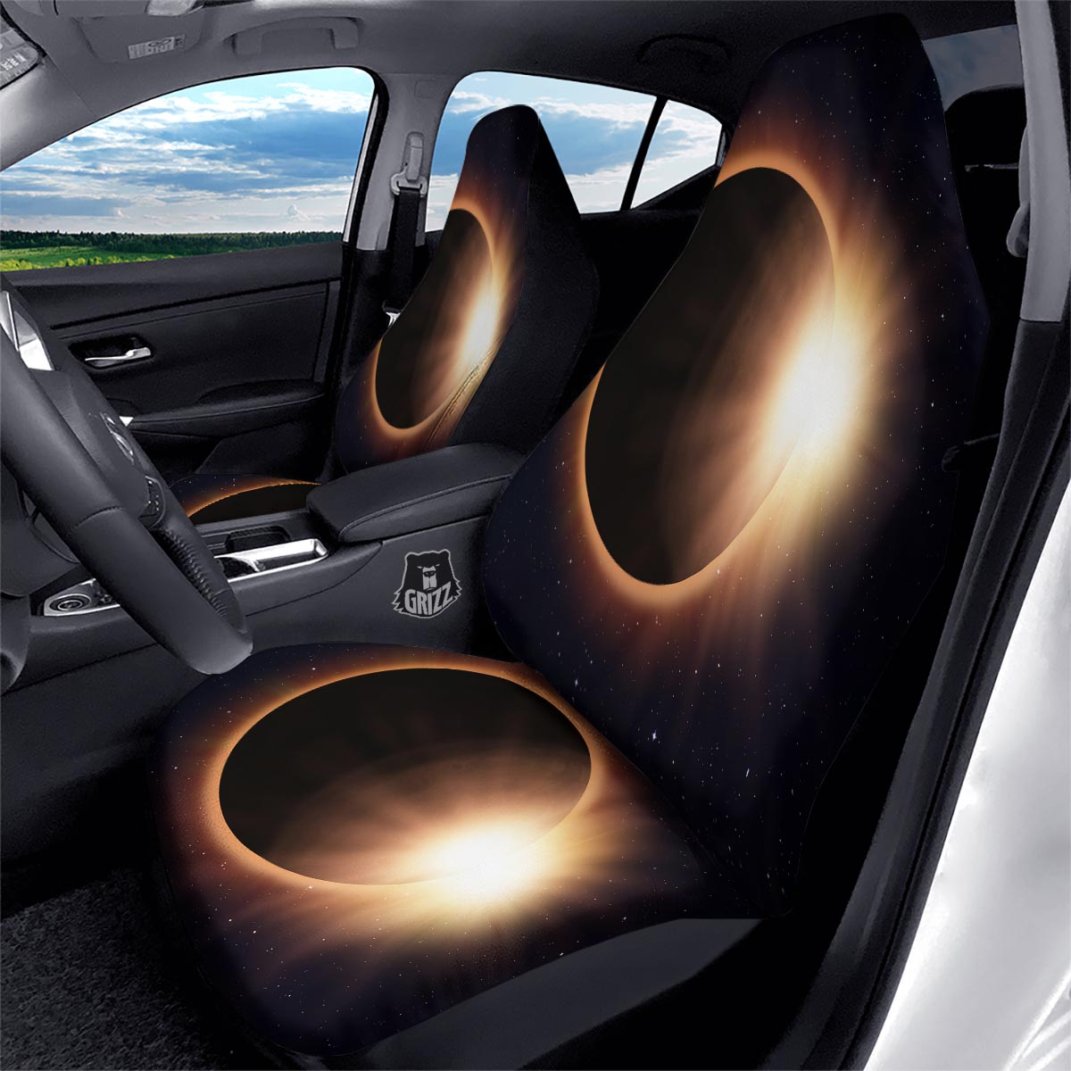 Eclipse Total Solar Print Car Seat Covers-grizzshop
