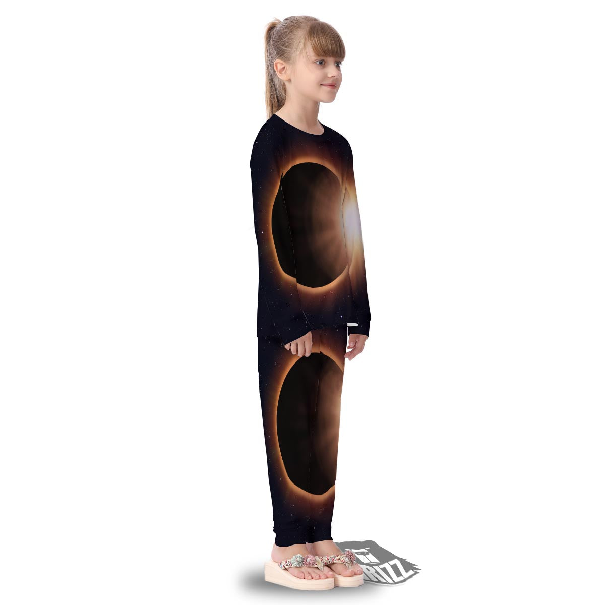 Eclipse Total Solar Print Kid's Pajamas-grizzshop