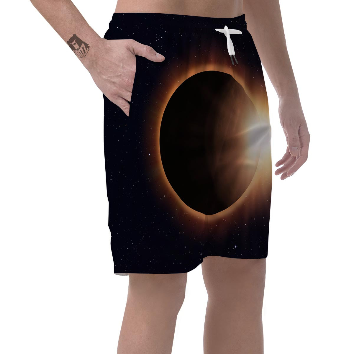 Eclipse Total Solar Print Men's Shorts-grizzshop