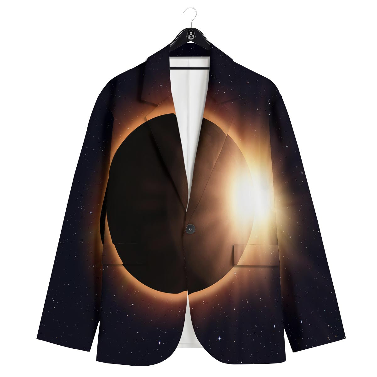 Eclipse Total Solar Print Men's Sport Coat-grizzshop