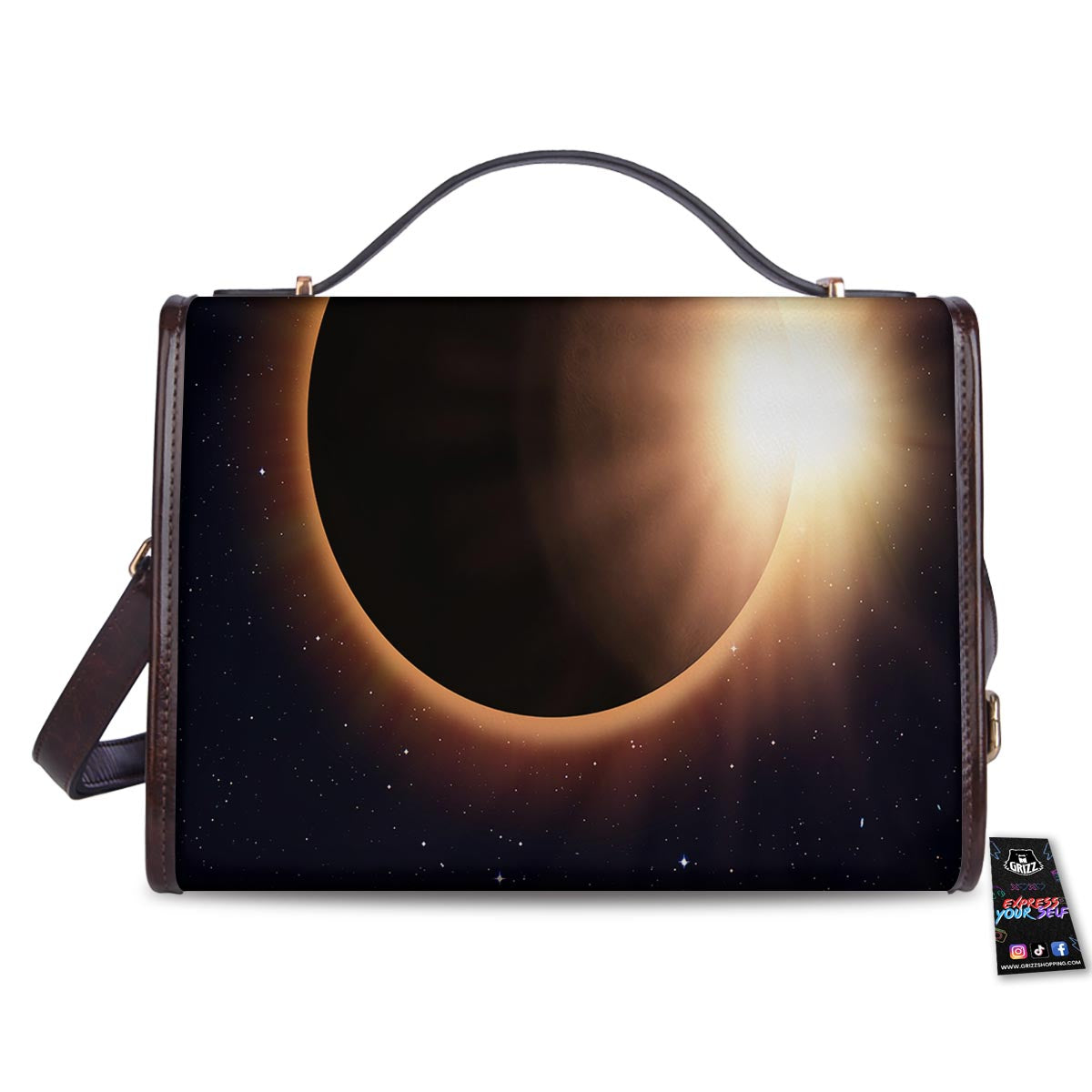 Eclipse Total Solar Print Women's Satchel Bag-grizzshop