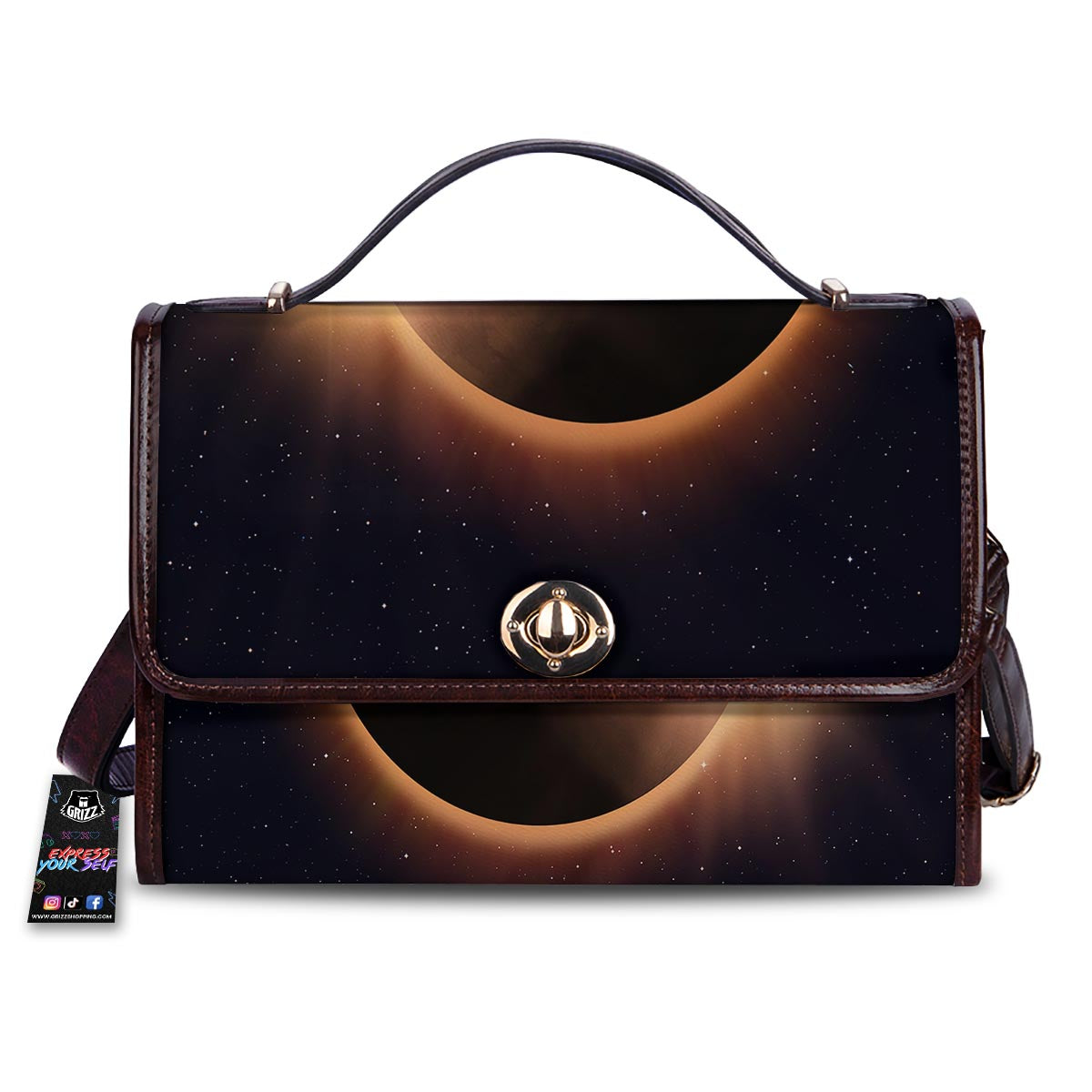 Eclipse Total Solar Print Women's Satchel Bag-grizzshop