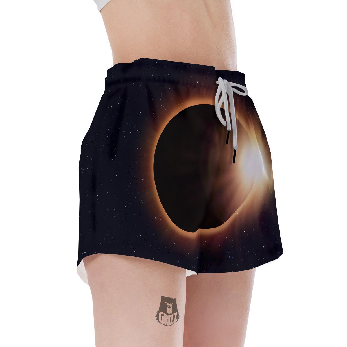 Eclipse Total Solar Print Women's Shorts-grizzshop