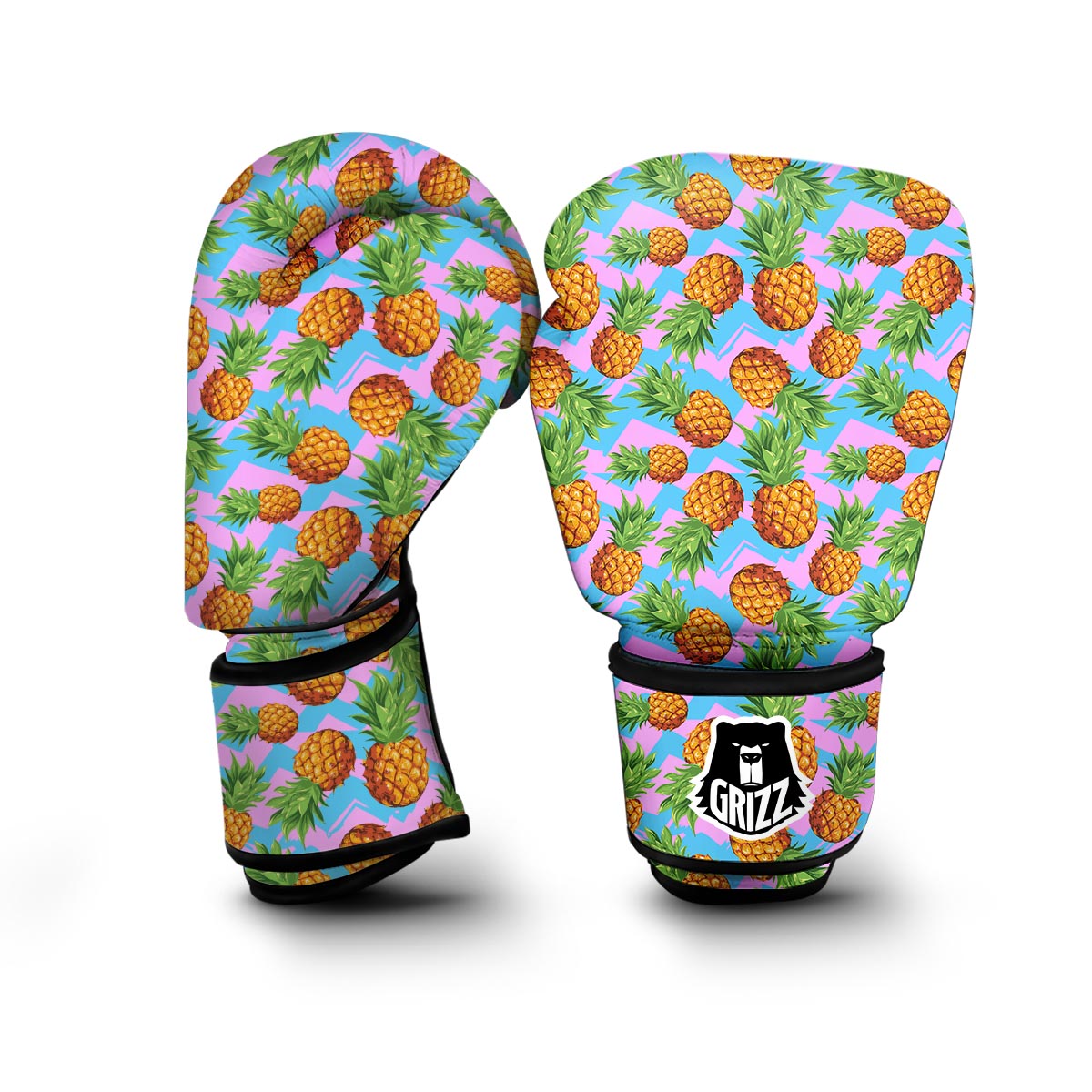 Edm Pink Pineapple Print Boxing Gloves-grizzshop