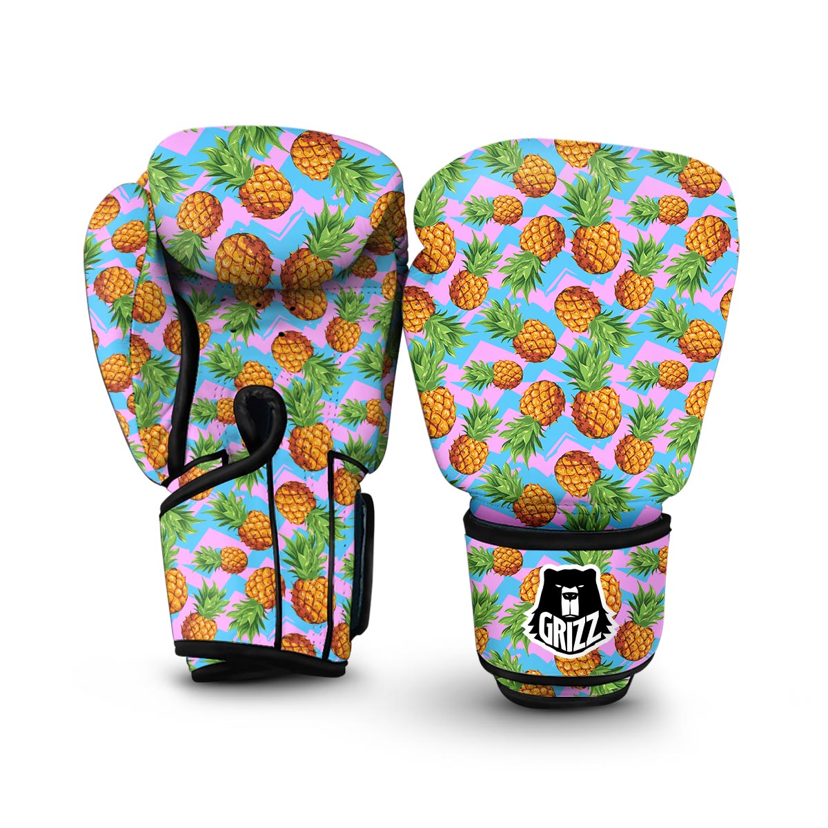 Edm Pink Pineapple Print Boxing Gloves-grizzshop