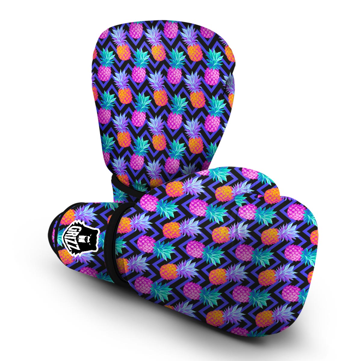 Edm Purple Pineapple Print Boxing Gloves-grizzshop