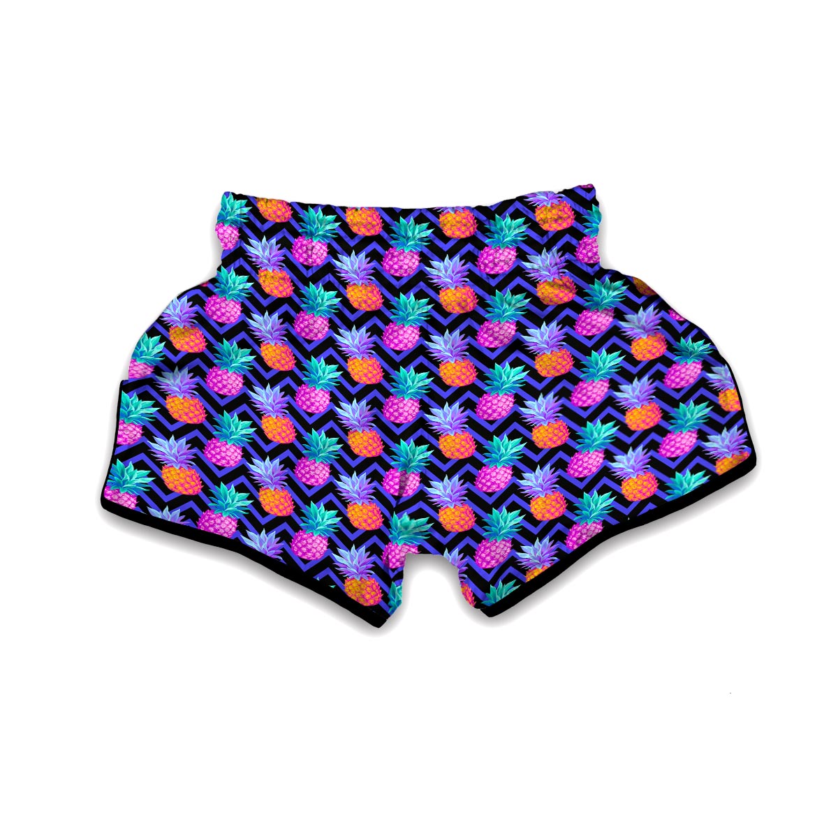 Edm Purple Pineapple Print Muay Thai Boxing Shorts-grizzshop