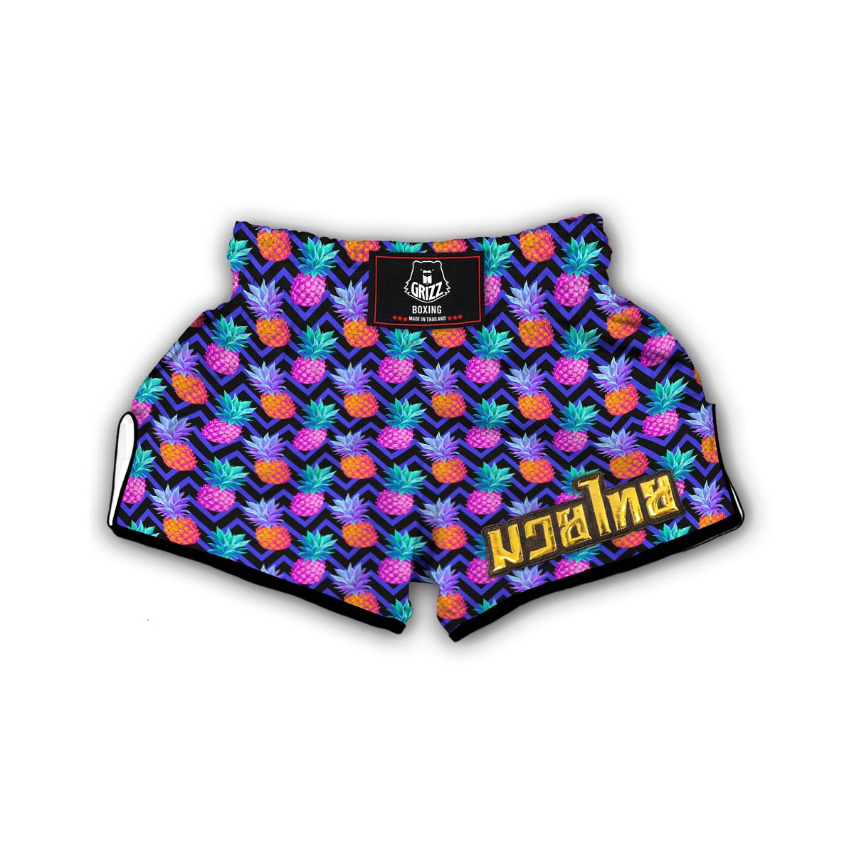 Edm Purple Pineapple Print Muay Thai Boxing Shorts-grizzshop