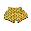 Edm Yellow Pineapple Print Muay Thai Boxing Shorts-grizzshop