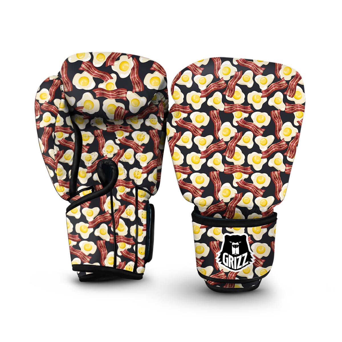 Egg Bacon Pattern Print Boxing Gloves-grizzshop