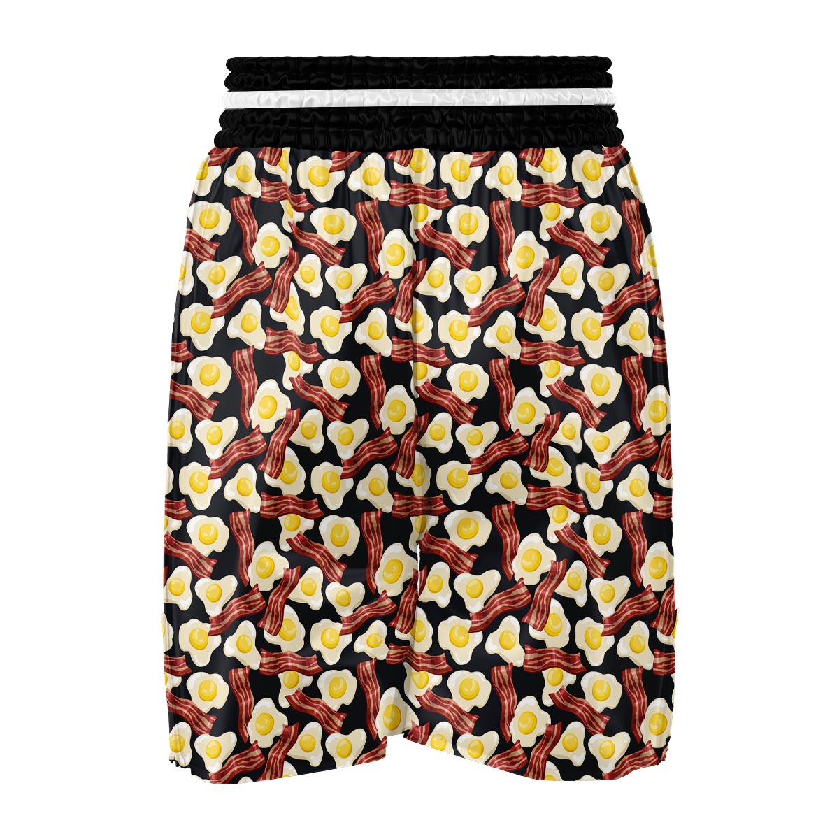 Egg Bacon Pattern Print Boxing Shorts-grizzshop