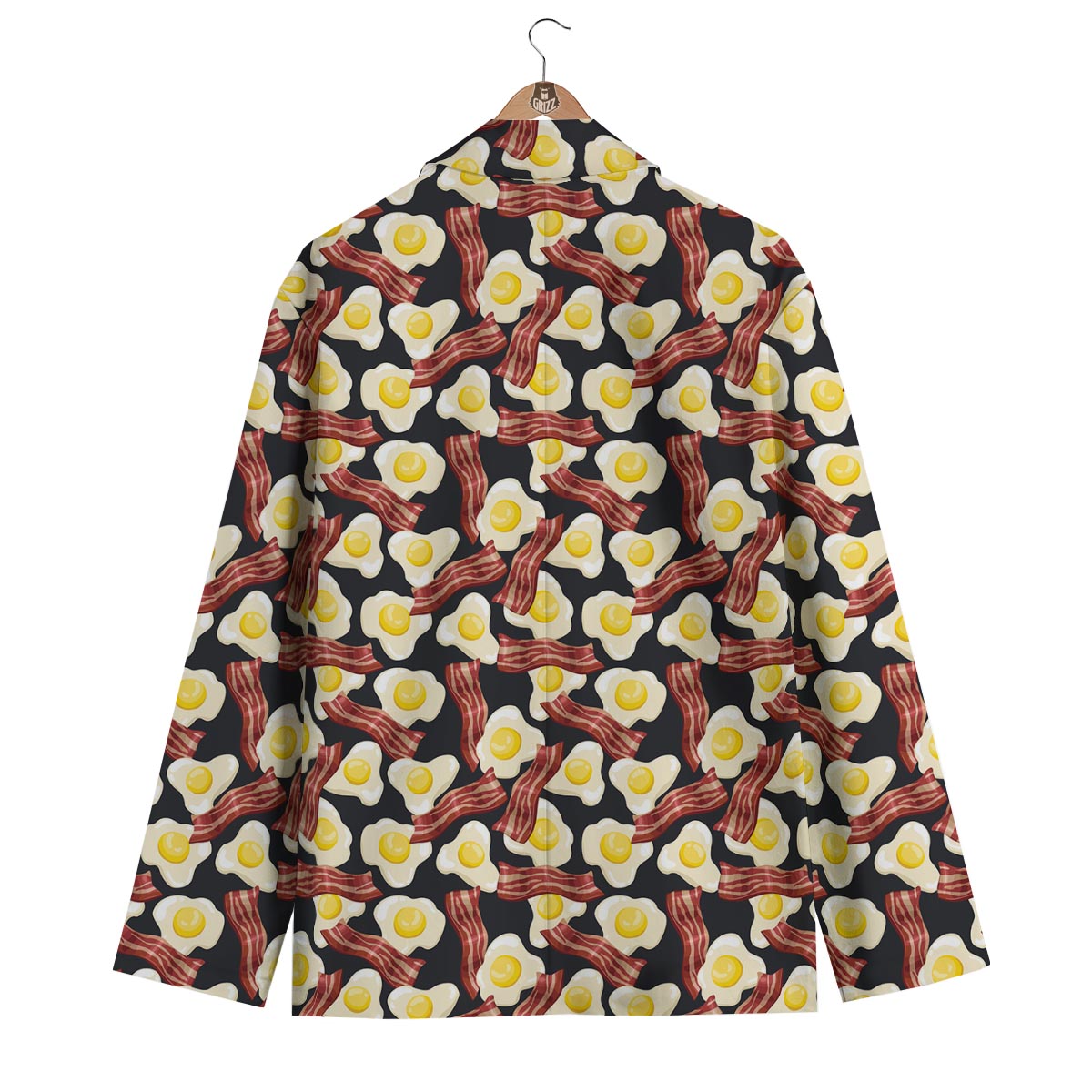Egg Bacon Pattern Print Men's Blazer-grizzshop
