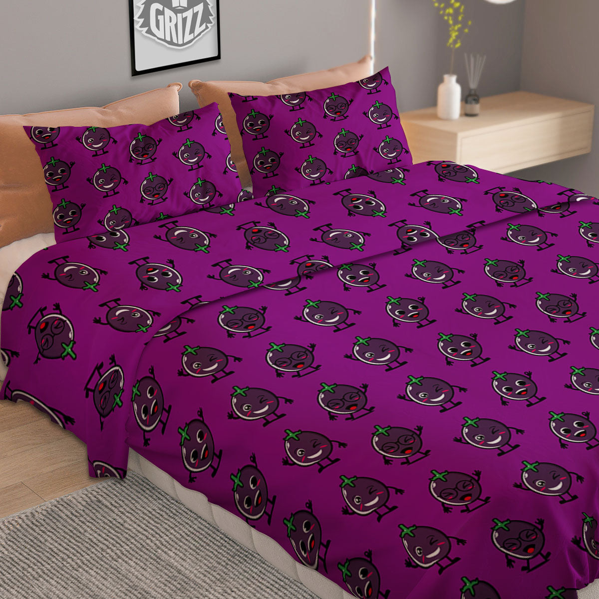 Flamingo Tropical Dark Print Pattern Duvet Cover Bedding Set