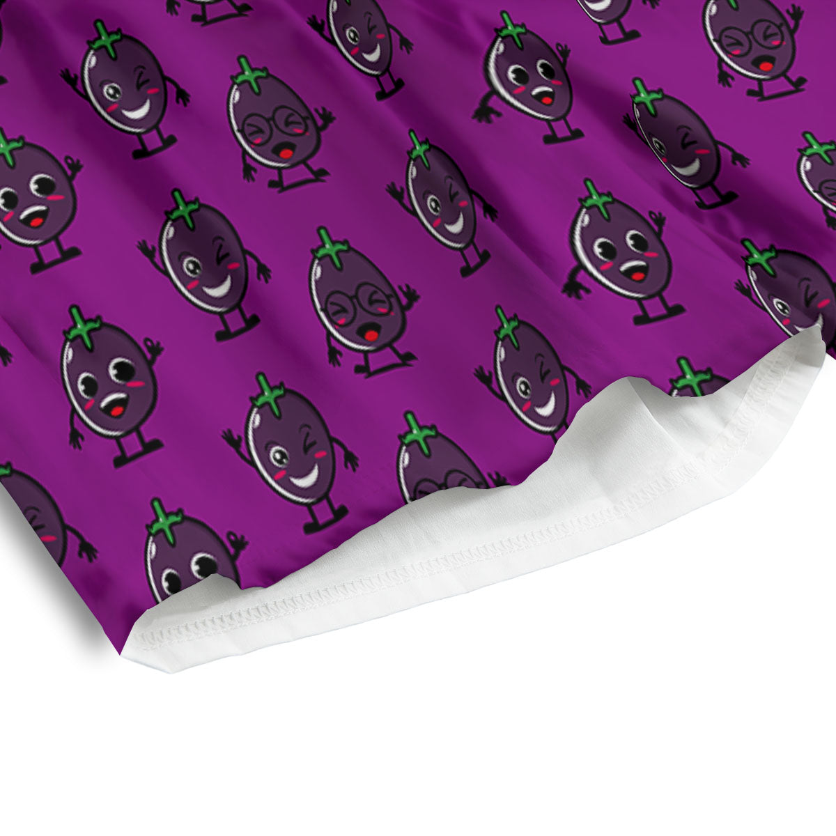 Eggplant Cartoon Print Pattern Men's Athletic Shorts