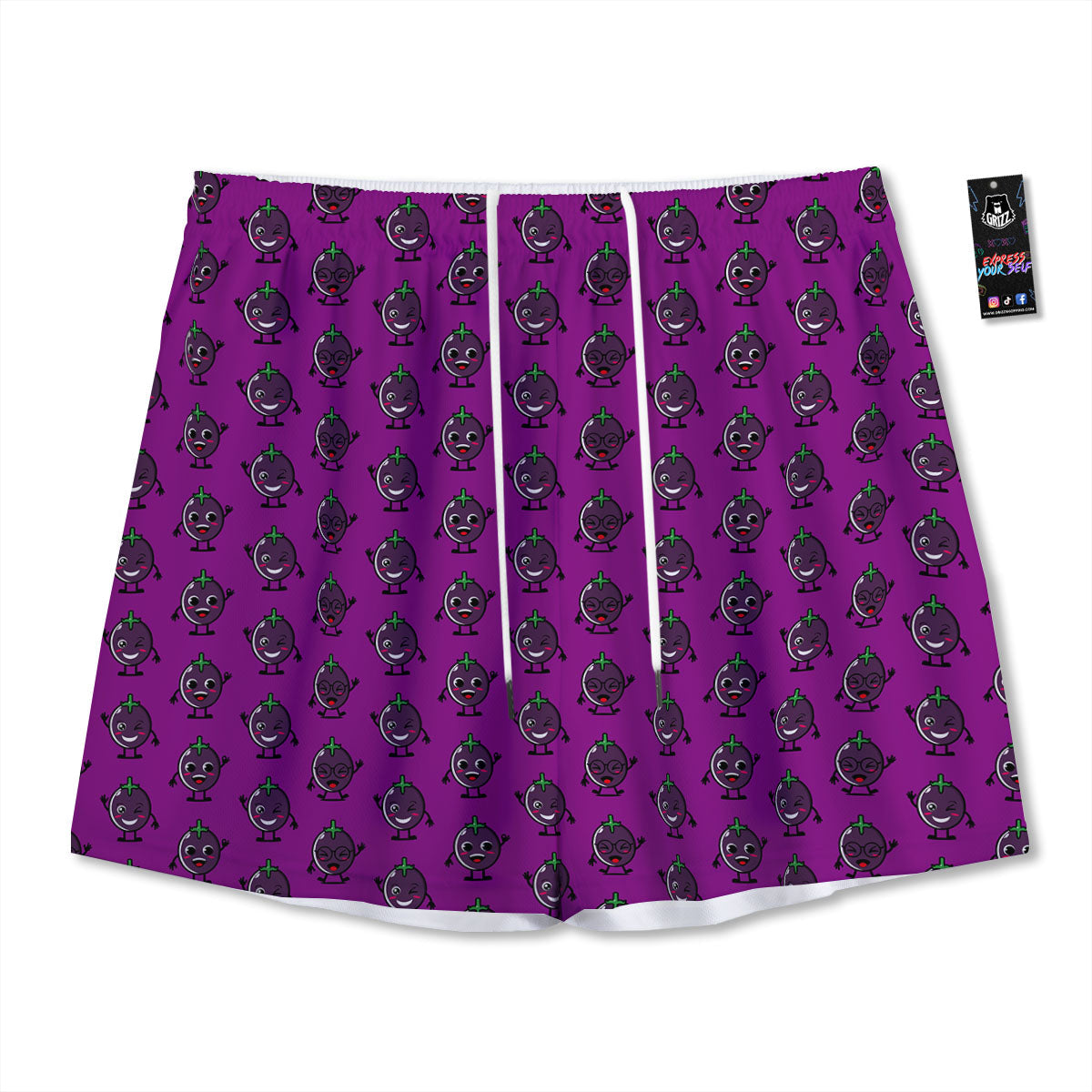 Flamingo Tropical Dark Print Pattern Mesh Shorts