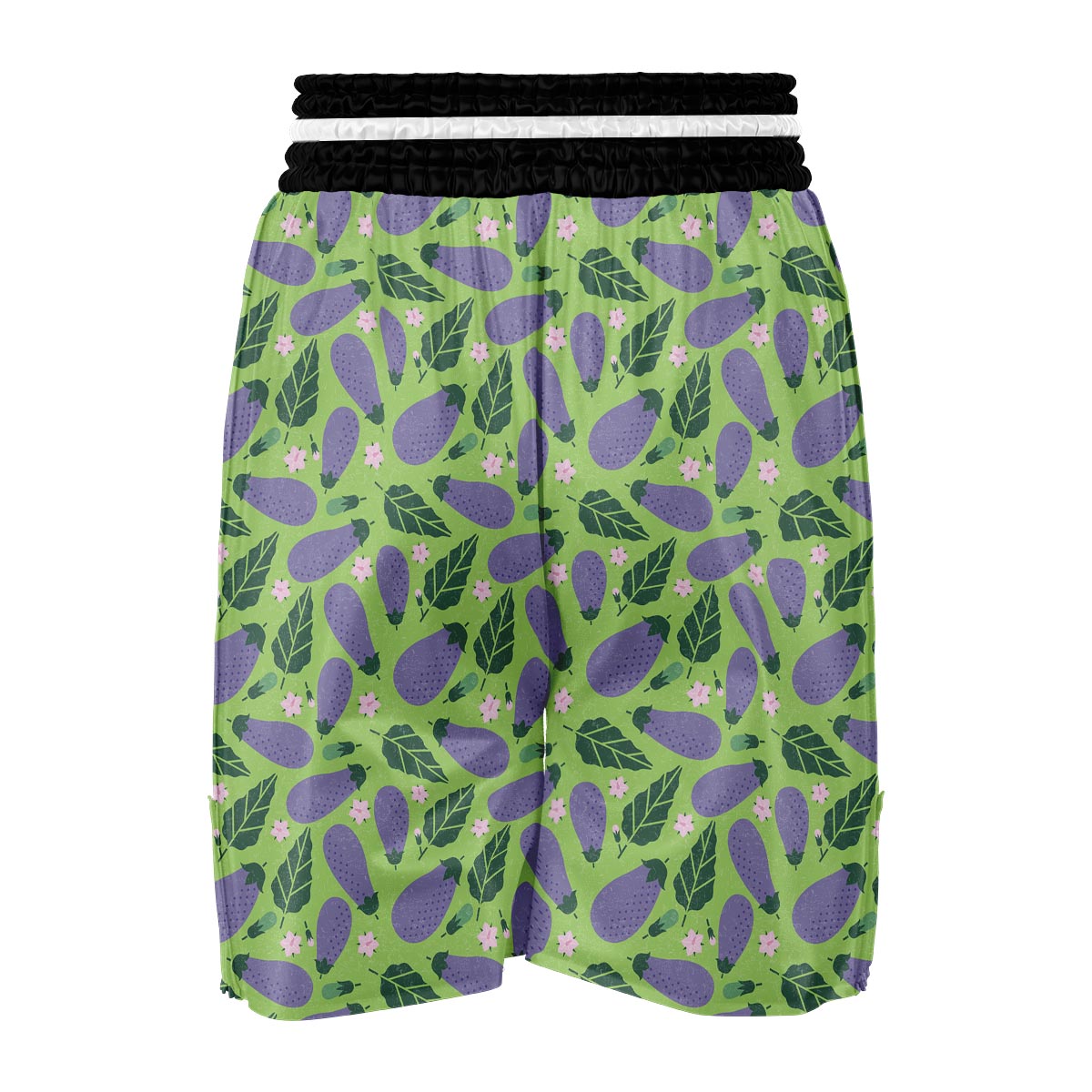 Eggplant Cute Pattern Print Boxing Shorts-grizzshop